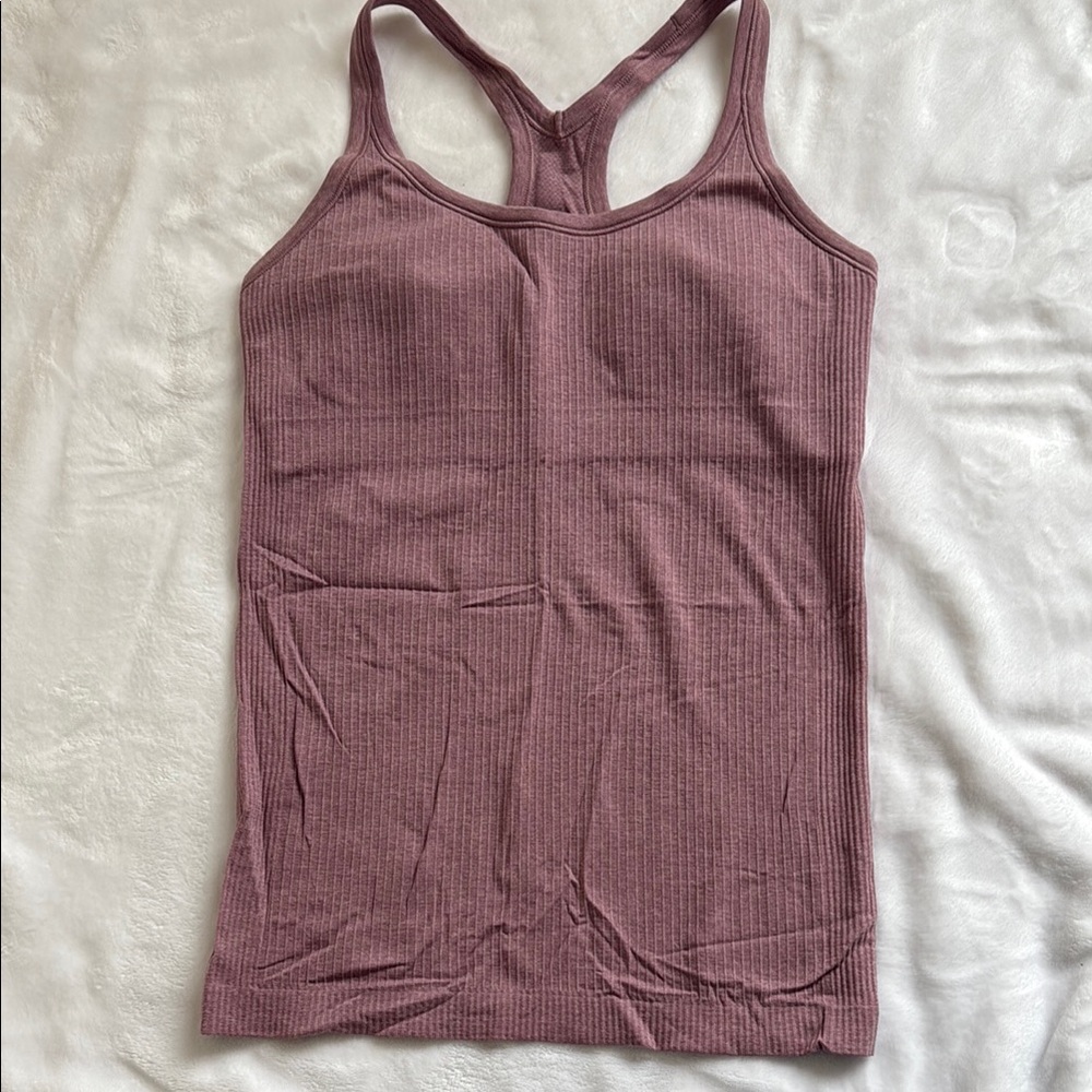 LululemonWomen's Ribbed Tank Top - Mauve Size 8